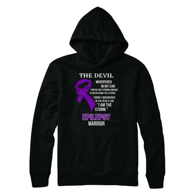 I Am The Storm Support Epilepsy Awareness Warrior Gift-T-Shirt & Hoodie-Pullover Hoodie-Black