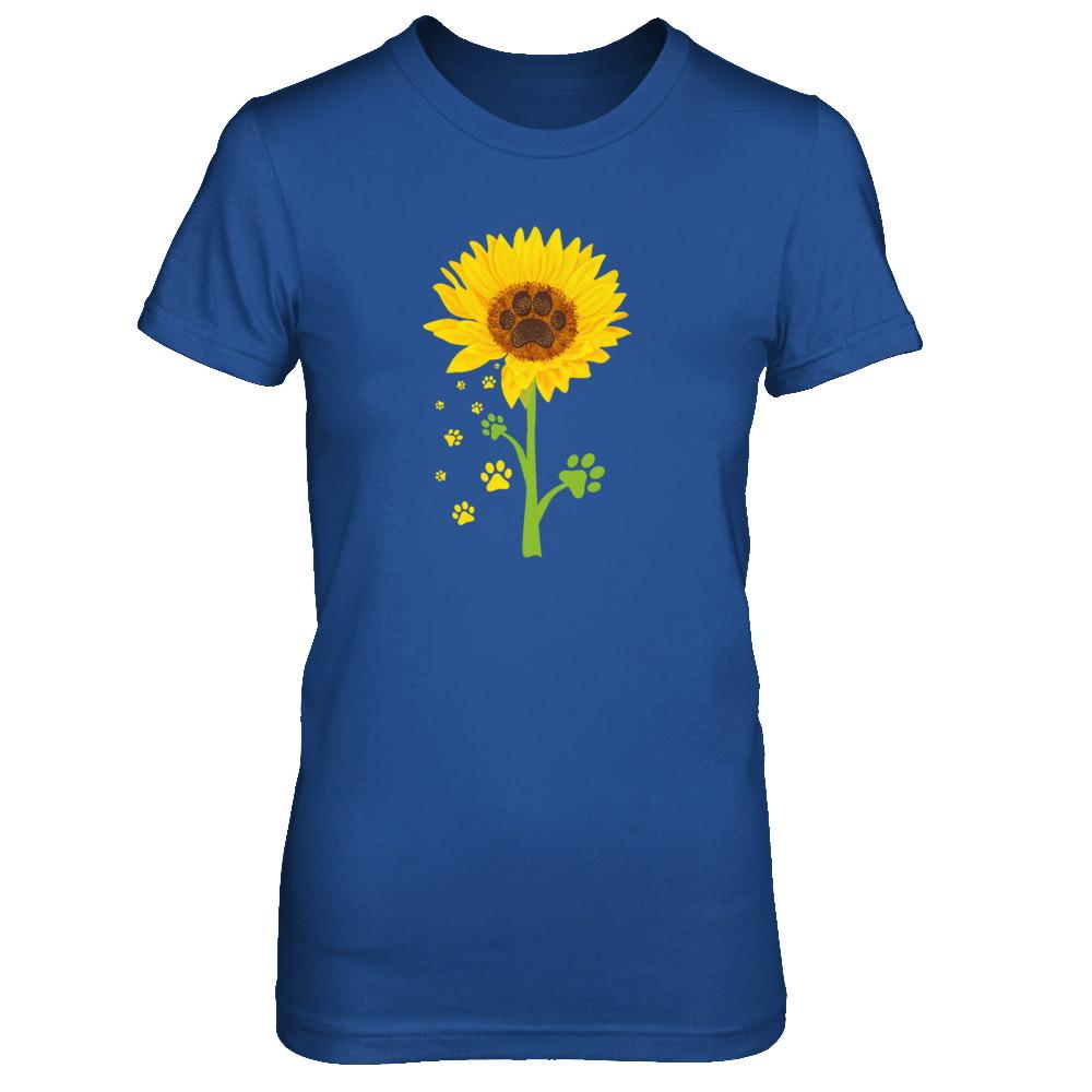 Funny Sunflower Cat Dog Paw Lover-T-Shirt & Tank Top-Women's T-Shirt-Royal