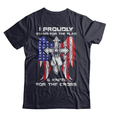 Veteran I Proudly Stand For The Flag Kneel For The Cross-T-Shirt & Hoodie-Premium T-Shirt-Midnight Navy