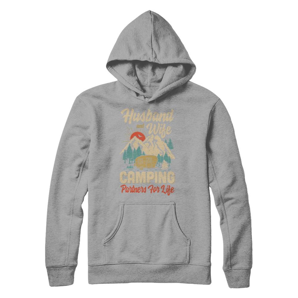Husband And Wife Camping Partners For Life Camping-T-Shirt & Hoodie-Pullover Hoodie-Light Steel