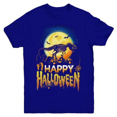 Saurus T Rex Dinosaur Halloween Youth-Youth Shirt-Youth T-Shirt-Navy