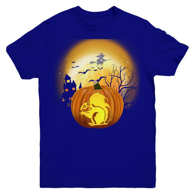 Pumpkin Squirrel Halloween Human Costume Youth-Youth Shirt-Youth T-Shirt-Navy