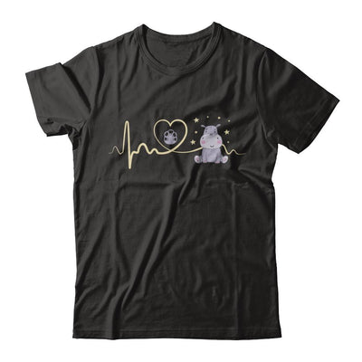 Hippo Cute Preemie Baby Heartbeat-T-Shirt & Sweatshirt-Premium T-Shirt-Black