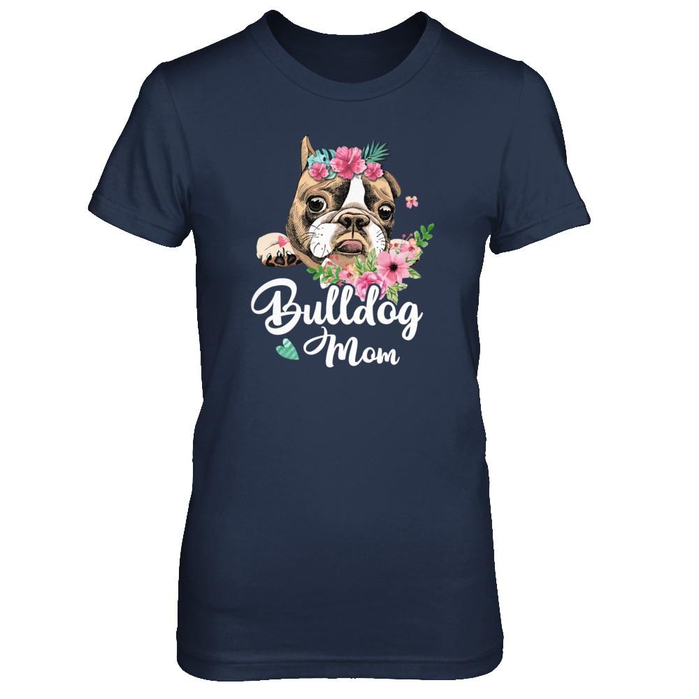 Bulldog Mom Funny Dog Mom Gift Idea-T-Shirt & Tank Top-Women's T-Shirt-Navy