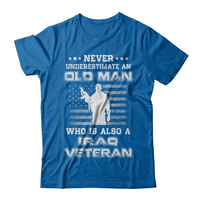 Never Underestimate An Old Man Iraq Veteran-T-Shirt & Hoodie-Classic T-Shirt-Royal