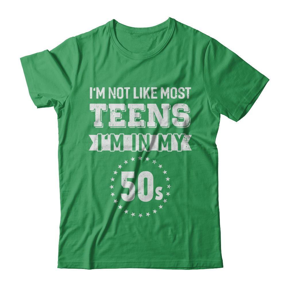 Vintage I'm Not Like Most Teens I'm In My 50s Birthday-T-Shirt & Hoodie-Premium T-Shirt-Kelly Green