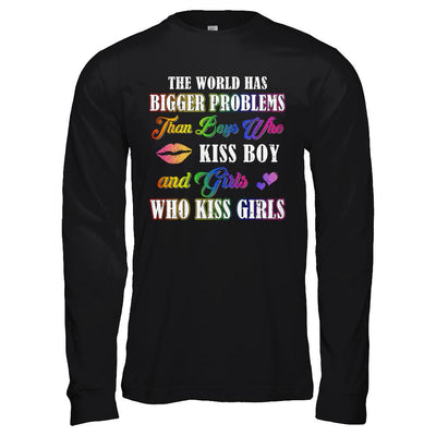 Lgbt Gay Lesbian The World Has Bigger Problems Than Boys-T-Shirt & Hoodie-Long Sleeve T-Shirt-Black