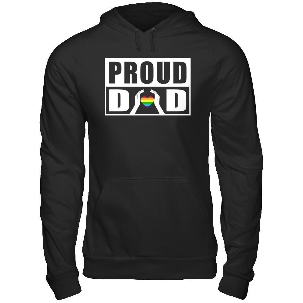 Proud Dad Lgbt Gay Lesbian Pride-T-Shirt & Hoodie-Pullover Hoodie-Black