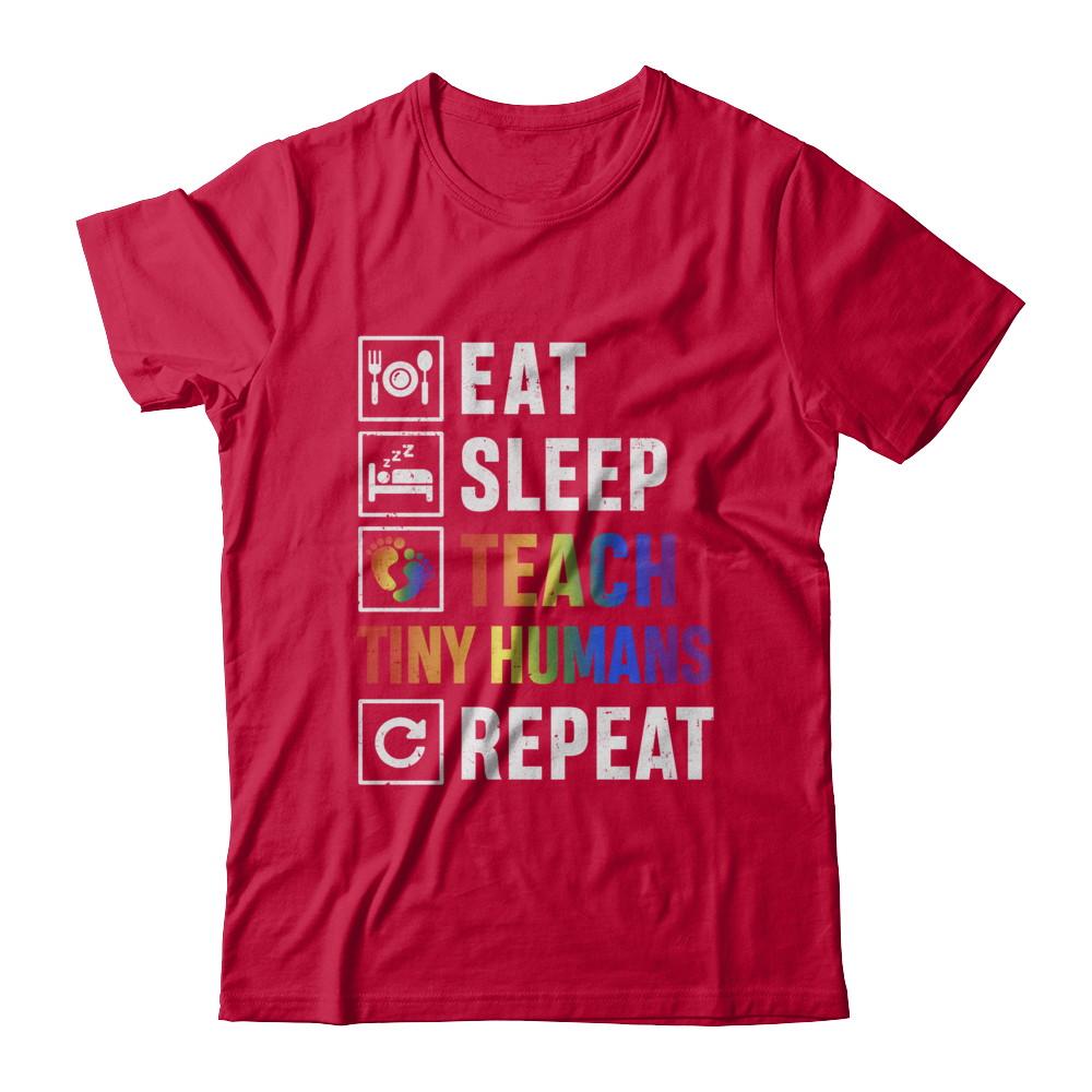 Eat Sleep Teach Tiny Humans Repeat Mommy-T-Shirt & Hoodie-Classic T-Shirt-Red