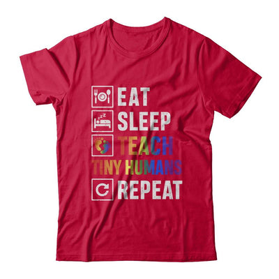 Eat Sleep Teach Tiny Humans Repeat Mommy-T-Shirt & Hoodie-Classic T-Shirt-Red