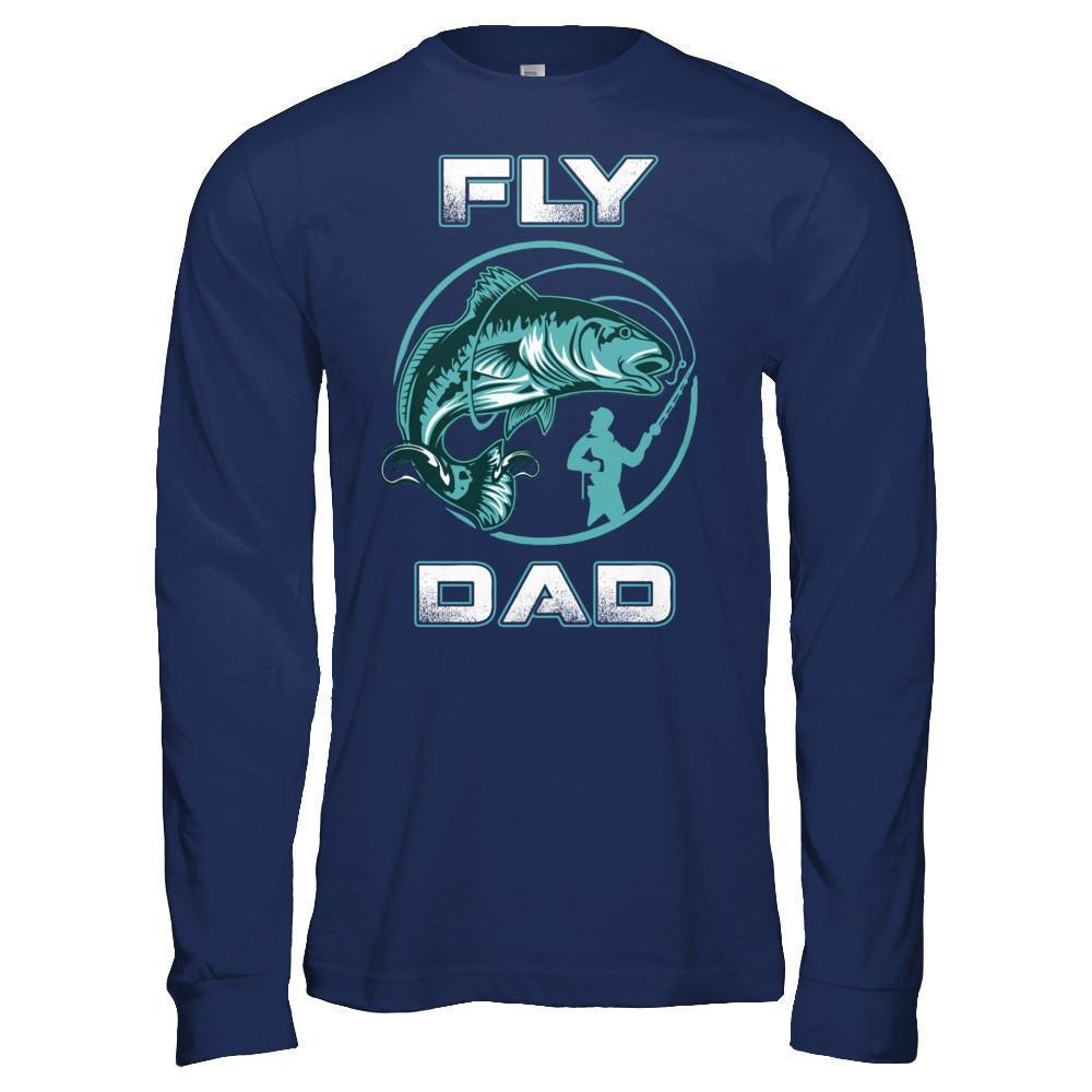 Fly Fishing Dad-T-Shirt & Hoodie-Long Sleeve T-Shirt-Navy