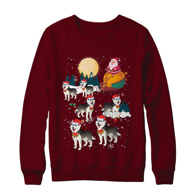 Dog Reindeer Siberian Husky Christmas Gift-T-Shirt & Sweatshirt-Crewneck Sweatshirt-Maroon