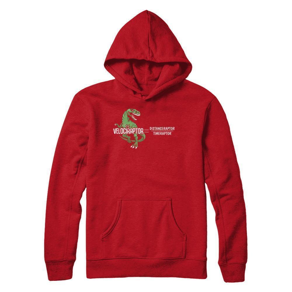 Distanceraptor Over Timeraptor Equals Velociraptor Dinosaur-T-Shirt & Hoodie-Pullover Hoodie-Red