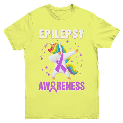 Inspirational Epilepsy Awareness Unicorn Support Youth-Youth Shirt-Youth T-Shirt-Daisy