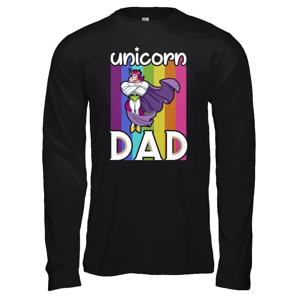 Funny Unicorn Dad-T-Shirt & Hoodie-Long Sleeve T-Shirt-Black