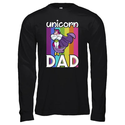 Funny Unicorn Dad-T-Shirt & Hoodie-Long Sleeve T-Shirt-Black