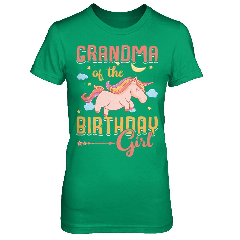 Grandma Of The Birthday Girl Unicorn-T-Shirt & Hoodie-Women's T-Shirt-Irish Green