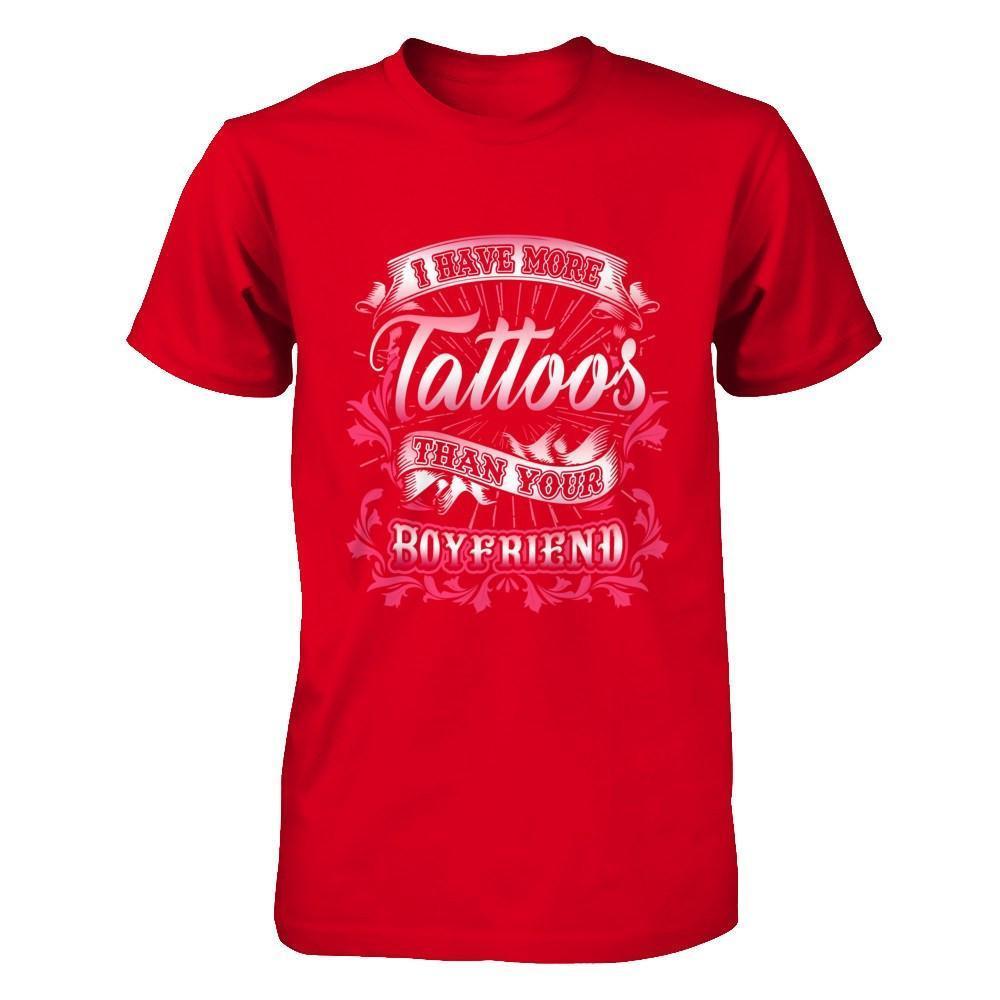I Have More Tattoos Than Your Boyfriend-T-Shirt & Hoodie-Premium T-Shirt-Red