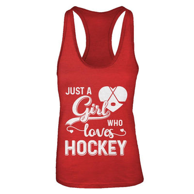 Just A Girl Who Loves Hockey-T-Shirt & Tank Top-Women's Ideal Racerback Tank-Red
