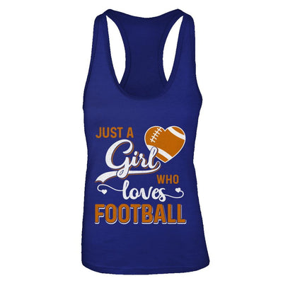 Just A Girl Who Loves Football-T-Shirt & Tank Top-Women's Ideal Racerback Tank-Royal