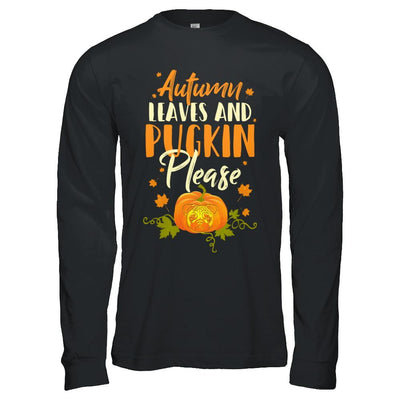 Halloween Costumes Autumn Leaves Pugkin Pug Pumpkin-T-Shirt & Hoodie-Long Sleeve T-Shirt-Black
