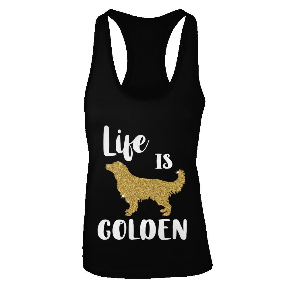 Life Is Golden Retriever-T-Shirt & Tank Top-Women's Ideal Racerback Tank-Black