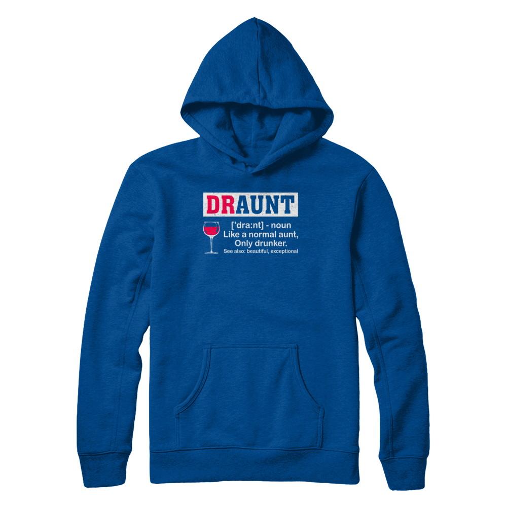 Funny Drunk Aunt Definition Drink Wine Lover-T-Shirt & Hoodie-Pullover Hoodie-Deep Royal