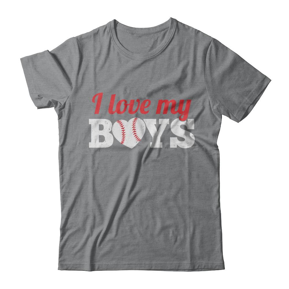 Love My Boys Mom And Dad Baseball-T-Shirt & Hoodie-Classic T-Shirt-Sport Grey