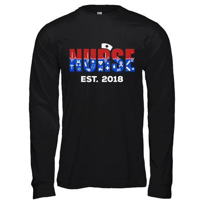 Nurses Est 2018 Graduation-T-Shirt & Hoodie-Long Sleeve T-Shirt-Black
