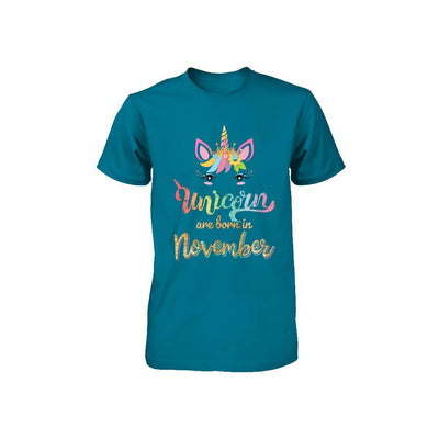 Cute Unicorns Are Born In November Birthday Gift Youth-Youth Shirt-