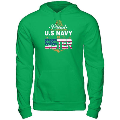 Proud US Navy Sister-T-Shirt & Hoodie-Pullover Hoodie-Irish Green