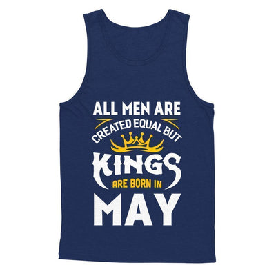 All Men Are Created Equal But Kings Are Born In May-T-Shirt & Hoodie-Bella Canvas - Unisex Jersey Tank-Navy