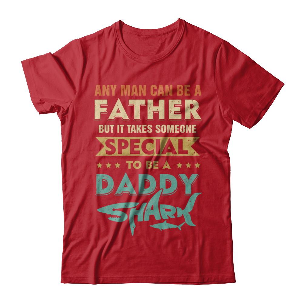 Vintage Someone Special To Be A Daddy Shark Fathers Day-T-Shirt & Hoodie-Classic T-Shirt-Red