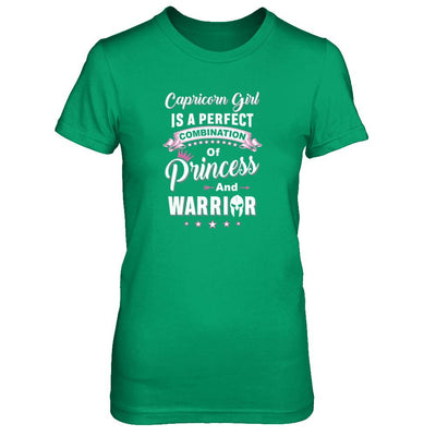 Capricorn Girl Princess Warrior December January Birthday-T-Shirt & Tank Top-Women's T-Shirt-Irish Green