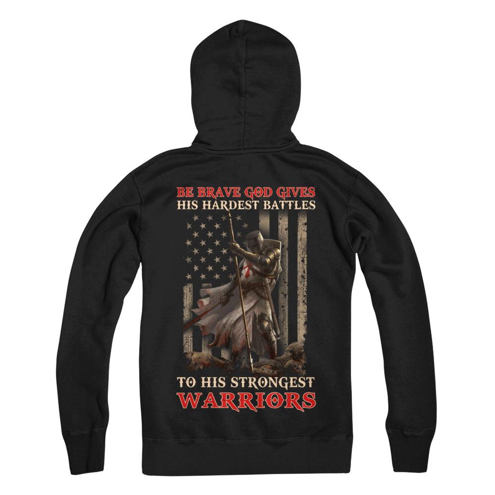 God Gives His Hardest Battles To His Strongest Warrior-T-Shirt & Hoodie-Pullover Hoodie-Black