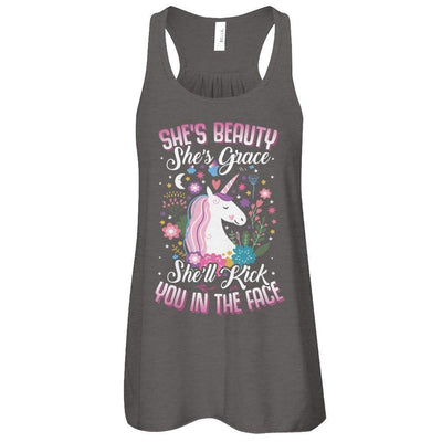 She's Beauty She's Grace She'll Kick You In The Face Unicorn Lover-T-Shirt & Tank Top-