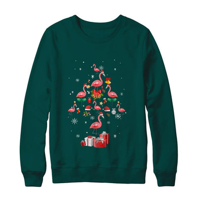 Santa Flamingo Christmas Tree Gift-T-Shirt & Sweatshirt-Crewneck Sweatshirt-Deep Forest
