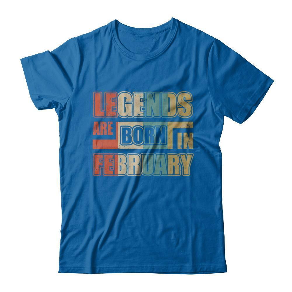 Classic Vintage Legends Are Born In February Birthday-T-Shirt & Hoodie-Classic T-Shirt-Royal
