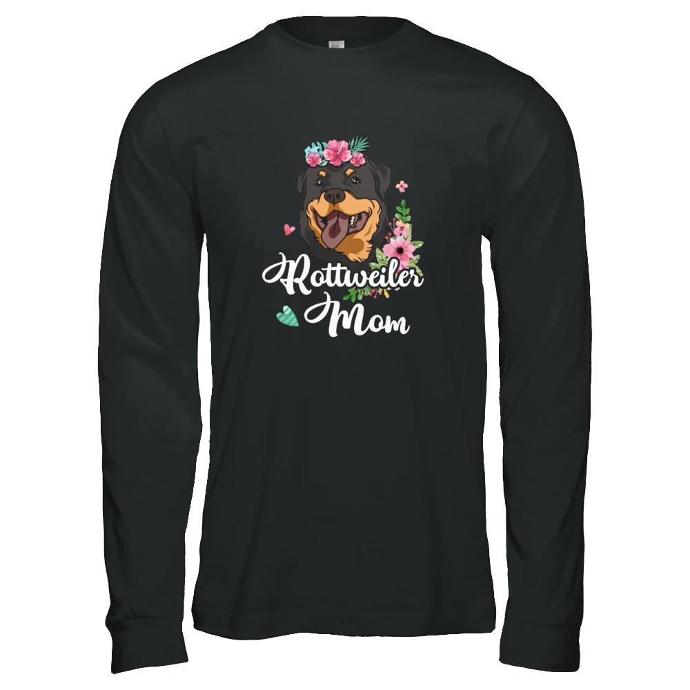 Rottweiler Mom Funny Dog Mom Gift Idea-T-Shirt & Tank Top-Long Sleeve T-Shirt-Black