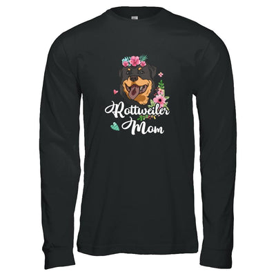 Rottweiler Mom Funny Dog Mom Gift Idea-T-Shirt & Tank Top-Long Sleeve T-Shirt-Black