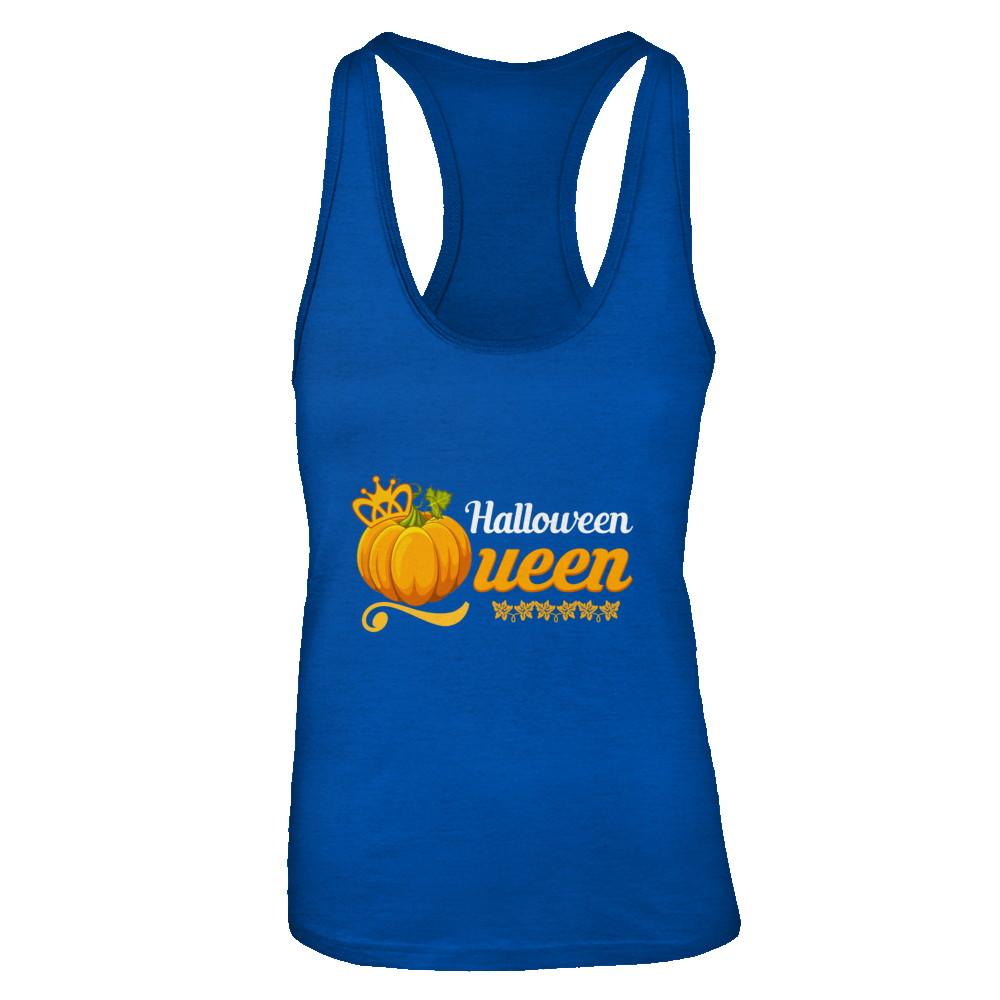 Halloween Queen Cute Pumpkin Spice Halloween-T-Shirt & Tank Top-Women's Ideal Racerback Tank-Royal