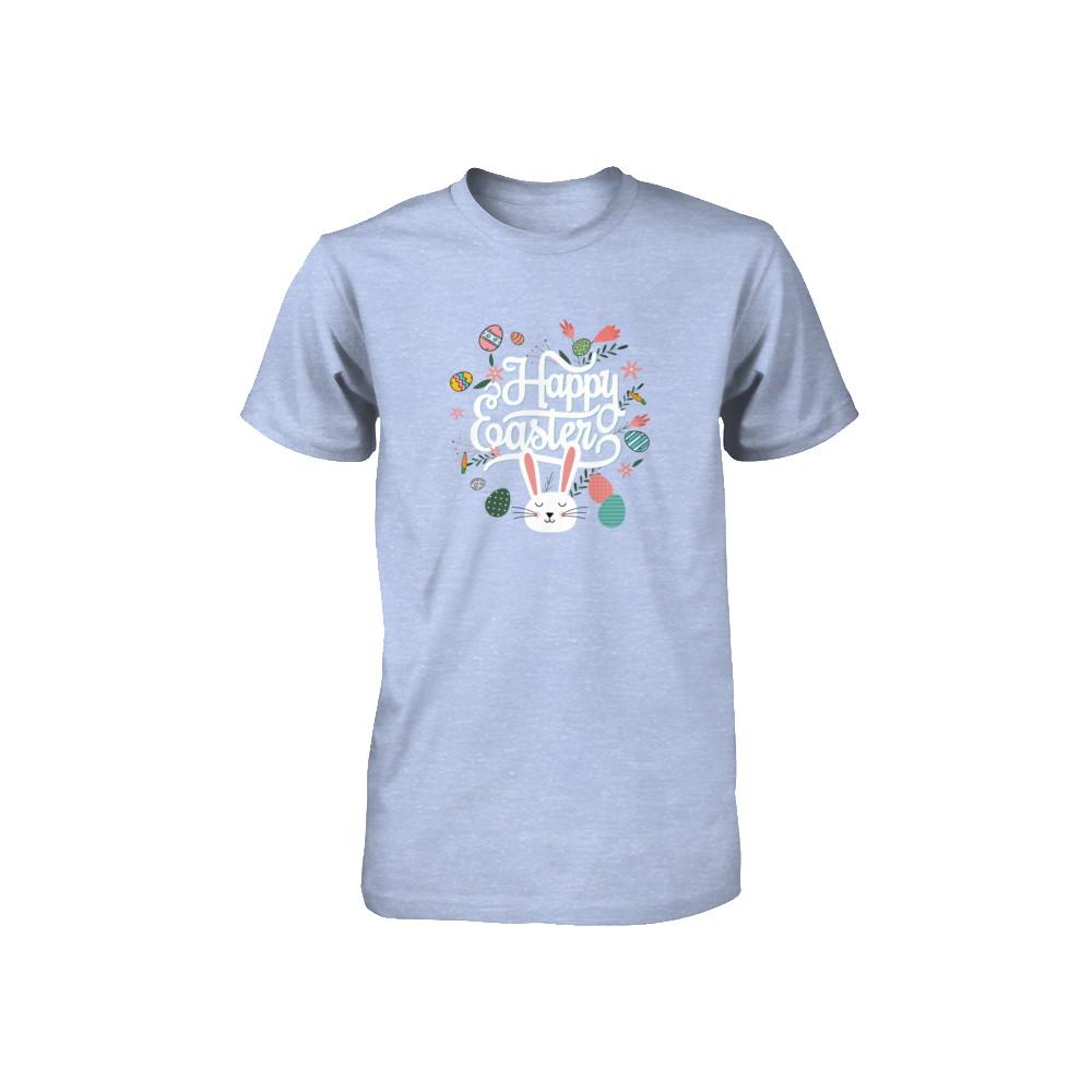 Happy Easter Dinosaur Eggs Youth-Youth Shirt-Youth T-Shirt-Blue Triblend