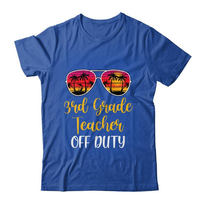 3th Grade Teacher Off Duty Sunglasses Beach Sunset-T-Shirt & Tank Top-Classic T-Shirt-Royal
