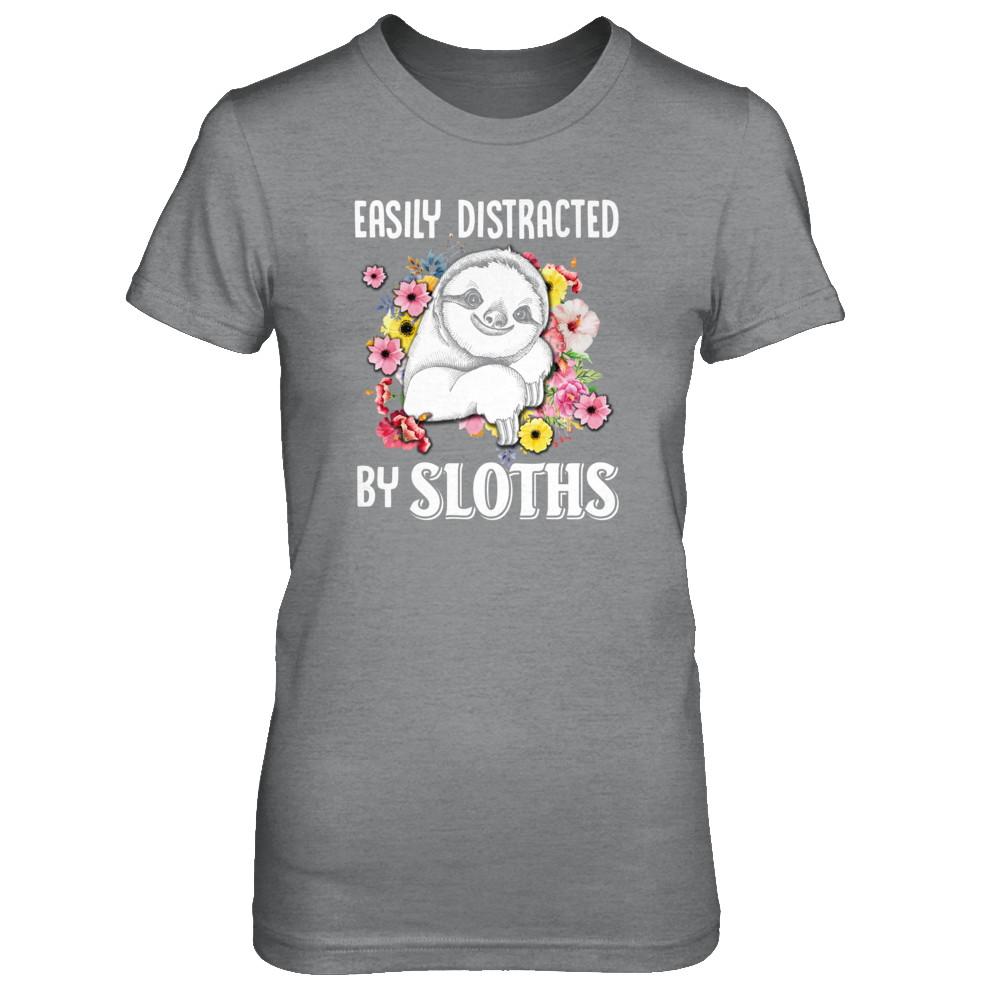 Easily Distracted By Sloths-T-Shirt & Tank Top-Women's T-Shirt-Sport Grey