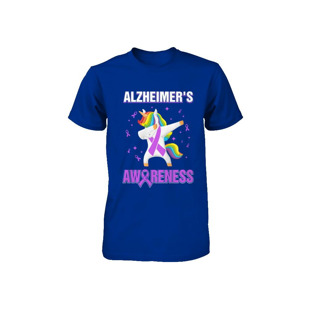 Inspirational Alzheimer's Awareness Unicorn Support Youth-Youth Shirt-