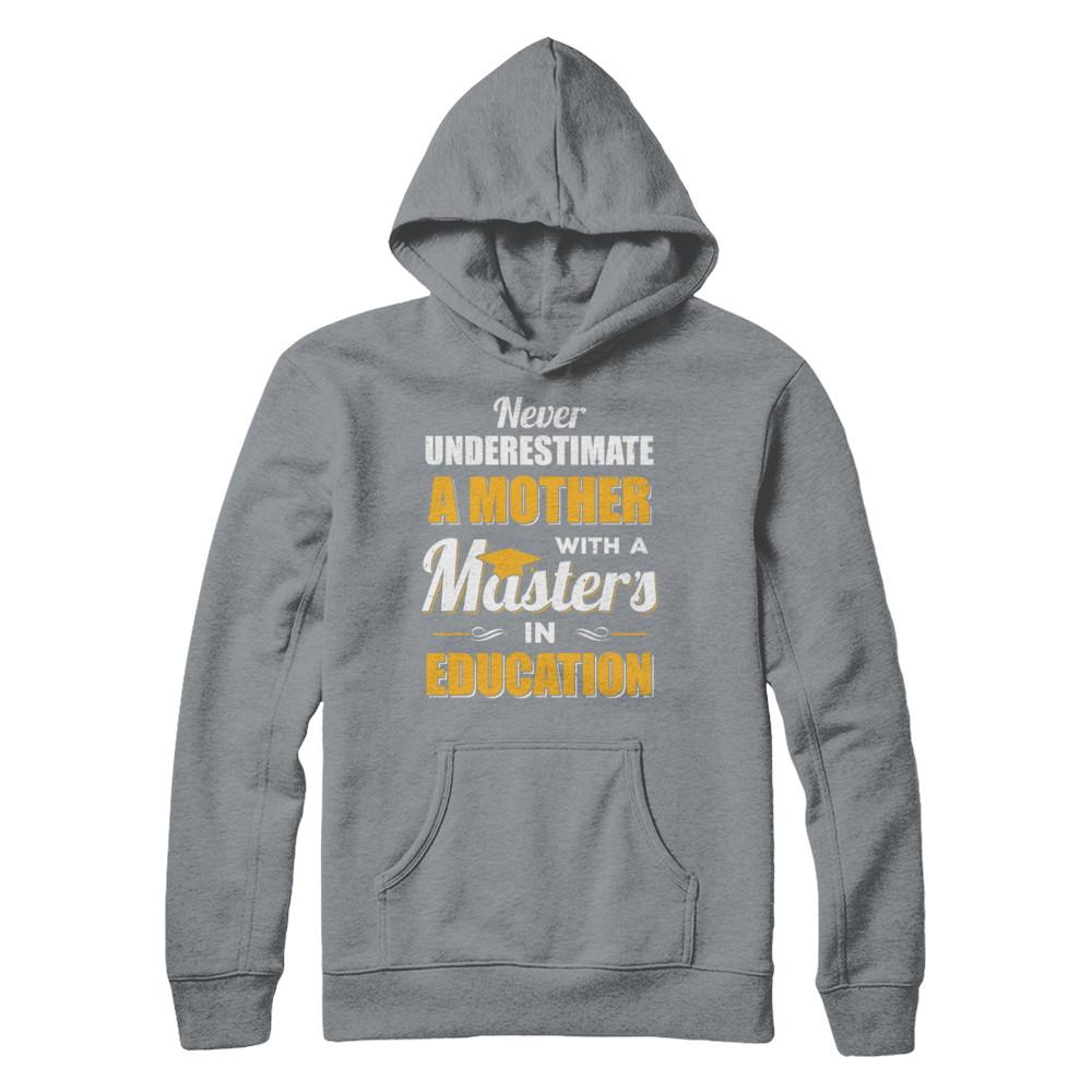 Mother With A Masters In Education Degree Graduation Gift-T-Shirt & Hoodie-Pullover Hoodie-Light Steel