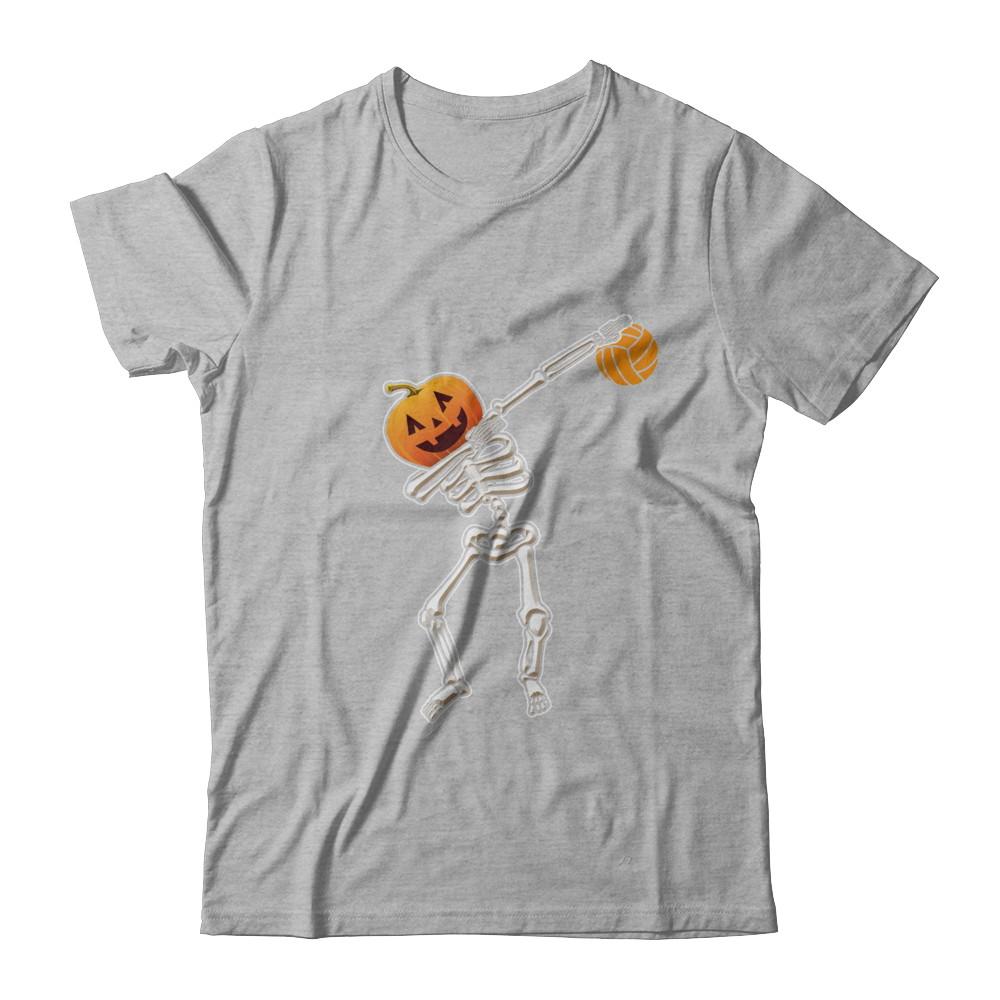 Halloween Dabbing Skeleton Volleyball-T-Shirt & Hoodie-Premium T-Shirt-Heather Gray