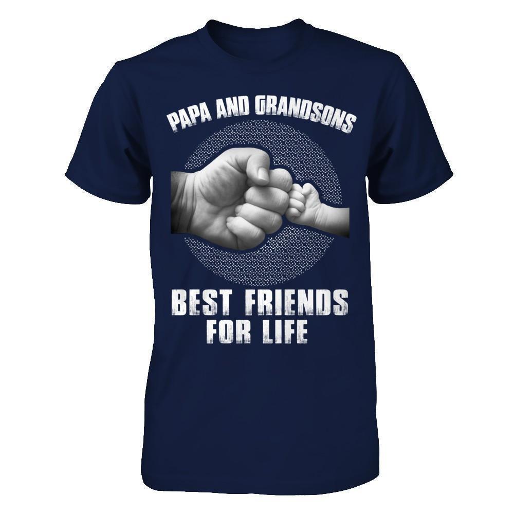 Papa And Grandsons Best Friends For Life-T-Shirt & Hoodie-Classic T-Shirt-Navy
