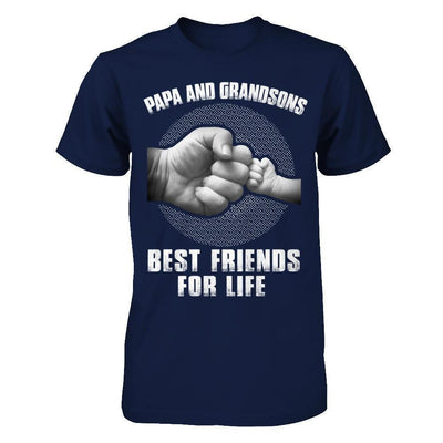 Papa And Grandsons Best Friends For Life-T-Shirt & Hoodie-Classic T-Shirt-Navy