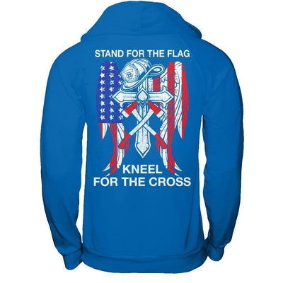 Firefighter Stand For The Flag Kneel For The Cross-T-Shirt & Hoodie-Pullover Hoodie-Royal